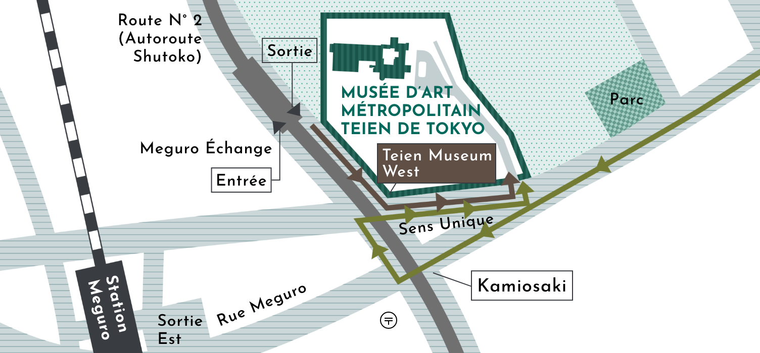 Parking et plan du quartier en arrivant en voiture